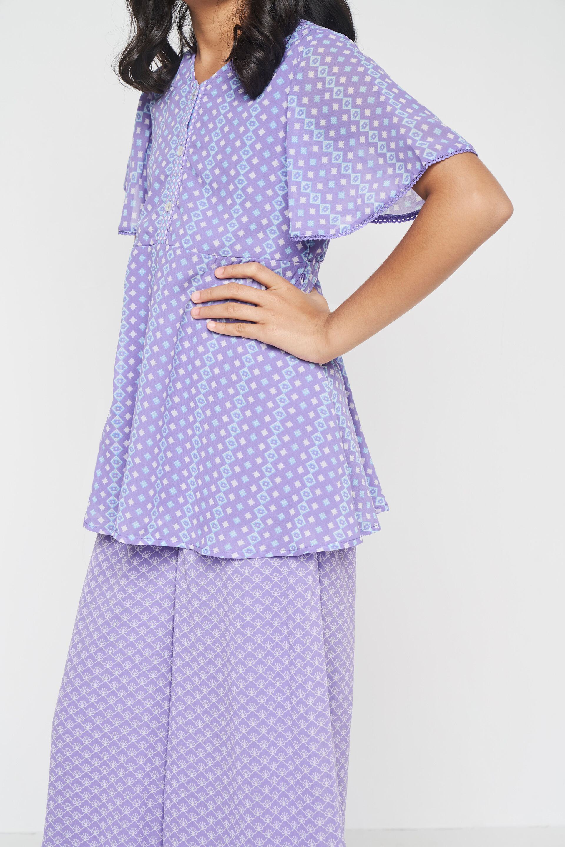 Lilac Floral Flared Suit, Lilac, image 6